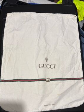 Gucci Cream Dust Bag with Green-Red Web Stripe
